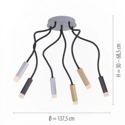 Paul Neuhaus Leuchten Paul Neuhaus PURE-GEMIN Deckenleuchte LED Messing, Schwarz, Aluminium, 6-flammig -LED Leuchten Verkäufe 2022 paul neuhaus pure gemin deckenleuchte 6011 95 8