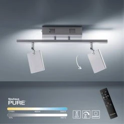 Paul Neuhaus Leuchten Paul Neuhaus PURE-MIRA Deckenleuchte LED Aluminium, 2-flammig, Fernbedienung -LED Leuchten Verkäufe 2022 paul neuhaus pure mira deckenleuchte 6354 95 13