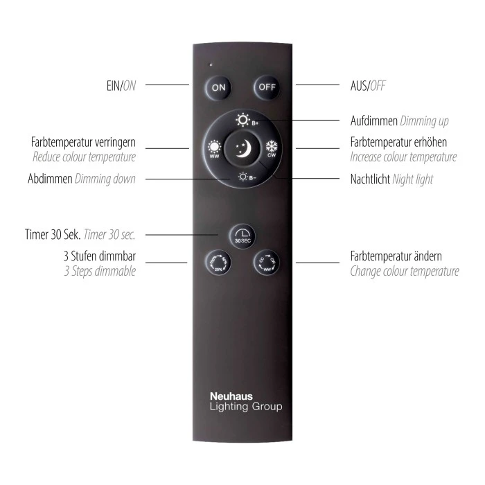 Paul Neuhaus Leuchten Paul Neuhaus PURE-MIRA Deckenleuchte LED Schwarz, 4-flammig, Fernbedienung 6 Paul Neuhaus Leuchten Paul Neuhaus PURE-MIRA Deckenleuchte LED Schwarz, 4-flammig, Fernbedienung – Bild 6