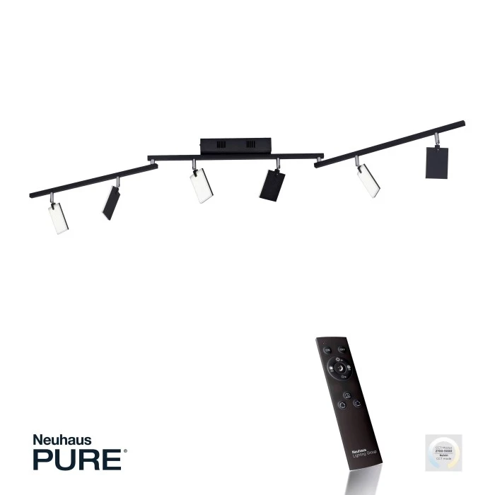 Paul Neuhaus Leuchten Paul Neuhaus PURE-MIRA Deckenleuchte LED Schwarz, 6-flammig, Fernbedienung 4 Paul Neuhaus Leuchten Paul Neuhaus PURE-MIRA Deckenleuchte LED Schwarz, 6-flammig, Fernbedienung – Bild 4