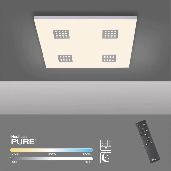Paul Neuhaus Leuchten Paul Neuhaus PURE-NEO Deckenleuchte LED Aluminium, 4-flammig, Fernbedienung 13 Paul Neuhaus Leuchten Paul Neuhaus PURE-NEO Deckenleuchte LED Aluminium, 4-flammig, Fernbedienung – Bild 13