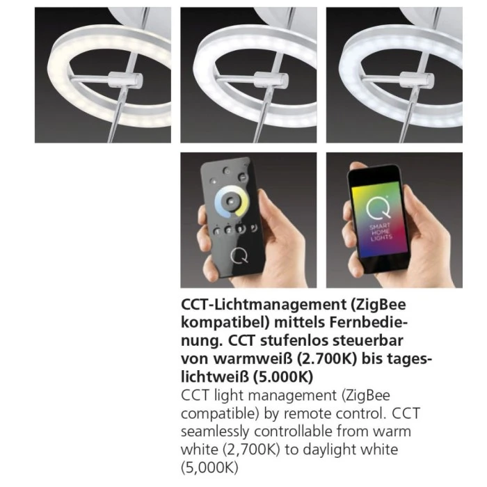 Paul Neuhaus Q-Serie Paul Neuhaus Q-AMY Deckenleuchte LED Edelstahl, 6-flammig, Fernbedienung 2 Paul Neuhaus Q-Serie Paul Neuhaus Q-AMY Deckenleuchte LED Edelstahl, 6-flammig, Fernbedienung – Bild 2