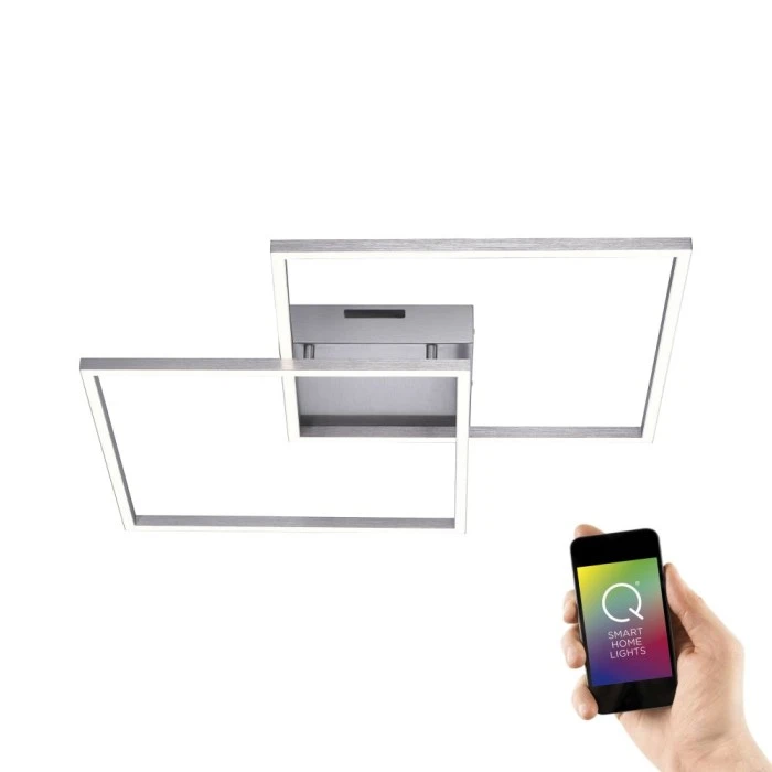 Paul Neuhaus Q-Serie Paul Neuhaus Q-Inigo Deckenleuchte LED Edelstahl, 2-flammig, Fernbedienung 1 Paul Neuhaus Q-Serie Paul Neuhaus Q-Inigo Deckenleuchte LED Edelstahl, 2-flammig, Fernbedienung