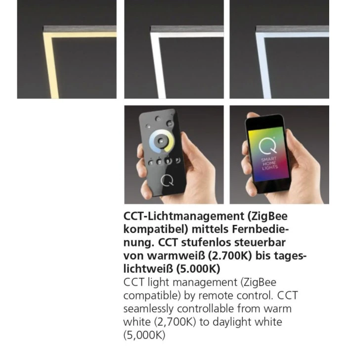 Paul Neuhaus Q-Serie Paul Neuhaus Q-Inigo Deckenleuchte LED Edelstahl, 2-flammig, Fernbedienung 2 Paul Neuhaus Q-Serie Paul Neuhaus Q-Inigo Deckenleuchte LED Edelstahl, 2-flammig, Fernbedienung – Bild 2