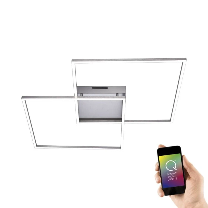 Paul Neuhaus Q-Serie Paul Neuhaus Q-Inigo Deckenleuchte LED Edelstahl, 2-flammig, Fernbedienung 1 Paul Neuhaus Q-Serie Paul Neuhaus Q-Inigo Deckenleuchte LED Edelstahl, 2-flammig, Fernbedienung