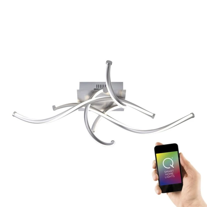 Paul Neuhaus Q-Serie Paul Neuhaus Q-MALINA Deckenleuchte LED Nickel-Matt, 4-flammig, Fernbedienung 1 Paul Neuhaus Q-Serie Paul Neuhaus Q-MALINA Deckenleuchte LED Nickel-Matt, 4-flammig, Fernbedienung