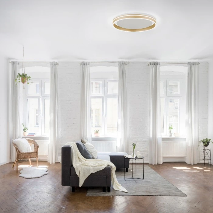 Paul Neuhaus Q-Serie Paul Neuhaus Q-VITO Deckenleuchte LED Messing, 1-flammig, Fernbedienung 2 Paul Neuhaus Q-Serie Paul Neuhaus Q-VITO Deckenleuchte LED Messing, 1-flammig, Fernbedienung – Bild 2