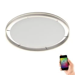 Paul Neuhaus Q-Serie Paul Neuhaus Q-VITO Deckenleuchte LED Edelstahl, 1-flammig, Fernbedienung