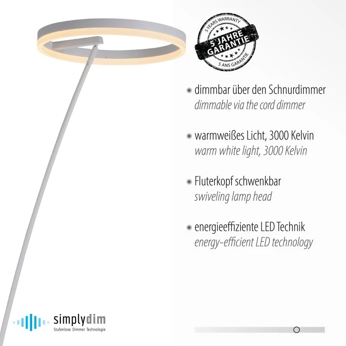 Paul Neuhaus Leuchten Paul Neuhaus TITUS Stehleuchte LED Weiß, 1-flammig 3 Paul Neuhaus Leuchten Paul Neuhaus TITUS Stehleuchte LED Weiß, 1-flammig – Bild 3