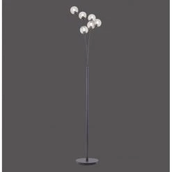 Paul Neuhaus Leuchten Paul Neuhaus WIDOW Stehleuchte LED Nickel-Matt, Schwarz, 6-flammig