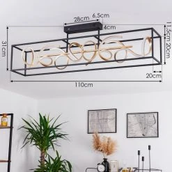 Hofstein Pericos Deckenleuchte LED Schwarz, Gold, 4-flammig -LED Leuchten Verkäufe 2022 pericos deckenleuchte h3375464 3