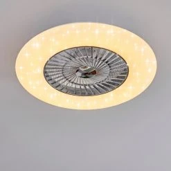 Hofstein Petrovac Deckenventilator LED Chrom, Wei&szlig;, 1-flammig, Fernbedienung -LED Leuchten Verkäufe 2022 petrovac deckenventilator h3334966 13