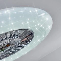 Hofstein Petrovac Deckenventilator LED Chrom, Wei&szlig;, 1-flammig, Fernbedienung -LED Leuchten Verkäufe 2022 petrovac deckenventilator h3334966 18