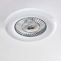 Hofstein Petrovac Deckenventilator LED Chrom, Wei&szlig;, 1-flammig, Fernbedienung -LED Leuchten Verkäufe 2022 petrovac deckenventilator h3334966 4