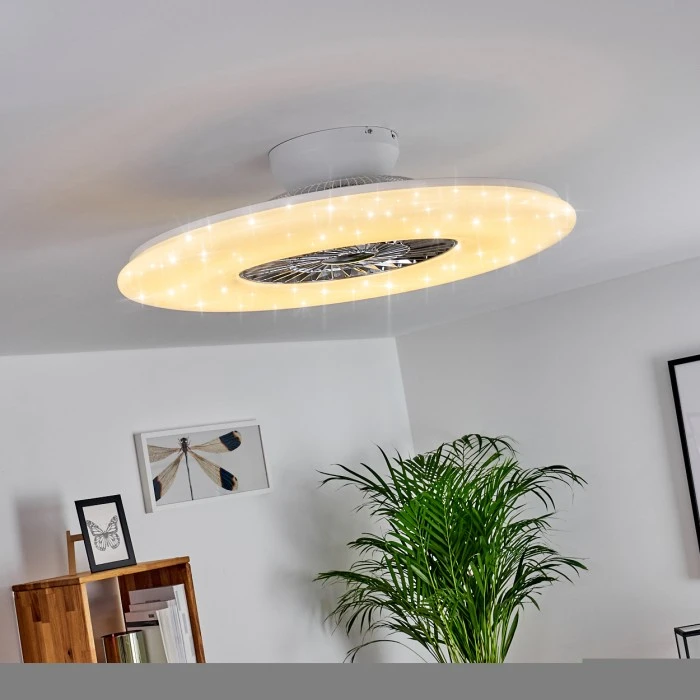 Hofstein Petrovac Deckenventilator LED Chrom, Weiß, 1-flammig, Fernbedienung 16 Hofstein Petrovac Deckenventilator LED Chrom, Weiß, 1-flammig, Fernbedienung – Bild 16