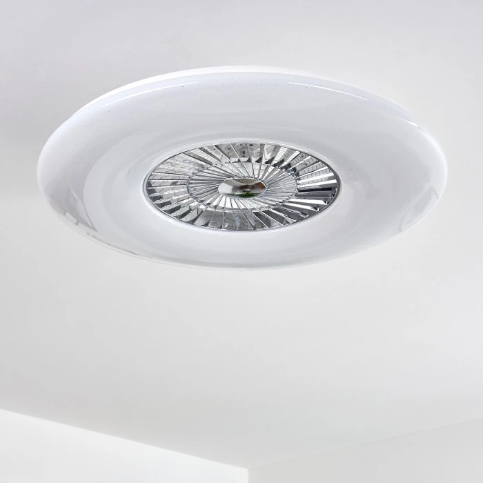 Hofstein Petrovac Deckenventilator LED Chrom, Weiß, 1-flammig, Fernbedienung 18 Hofstein Petrovac Deckenventilator LED Chrom, Weiß, 1-flammig, Fernbedienung – Bild 18