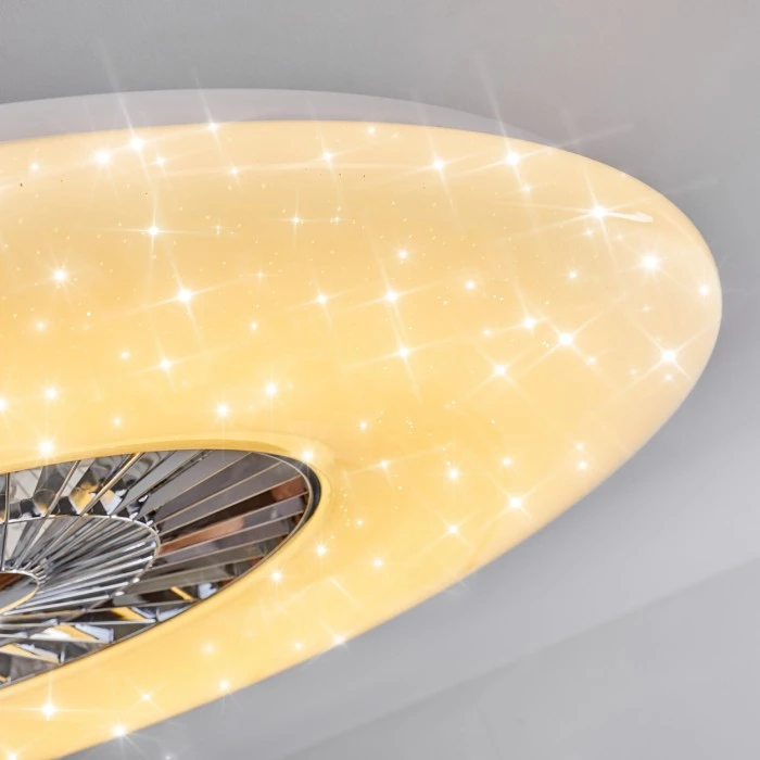 Hofstein Petrovac Deckenventilator LED Chrom, Weiß, 1-flammig, Fernbedienung 19 Hofstein Petrovac Deckenventilator LED Chrom, Weiß, 1-flammig, Fernbedienung – Bild 19