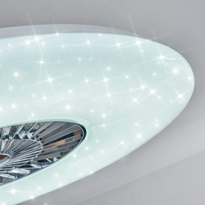 Hofstein Petrovac Deckenventilator LED Chrom, Weiß, 1-flammig, Fernbedienung 21 Hofstein Petrovac Deckenventilator LED Chrom, Weiß, 1-flammig, Fernbedienung – Bild 21