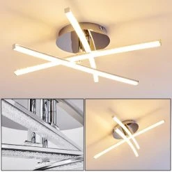 Hofstein Pfyn Deckenleuchte LED Chrom, 3-flammig