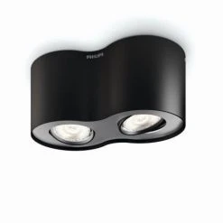 Philips Leuchten Philips Phase Deckenleuchte LED Schwarz, 2-flammig