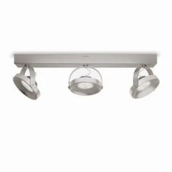 Philips Leuchten Philips Spur Deckenleuchte LED Edelstahl, 3-flammig