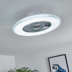 Hofstein Piacenza Deckenventilator LED Chrom, Wei&szlig;, 1-flammig, Fernbedienung -LED Leuchten Verkäufe 2022 piacenza deckenventilator h3335000 10