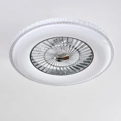 Hofstein Piacenza Deckenventilator LED Chrom, Wei&szlig;, 1-flammig, Fernbedienung -LED Leuchten Verkäufe 2022 piacenza deckenventilator h3335000 4
