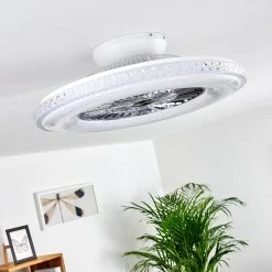 Hofstein Piacenza Deckenventilator LED Chrom, Wei&szlig;, 1-flammig, Fernbedienung -LED Leuchten Verkäufe 2022 piacenza deckenventilator h3335000 7