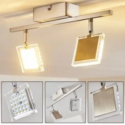 Hofstein Piney Deckenleuchte LED Nickel-Matt, 2-flammig