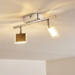 Hofstein Piney Deckenleuchte LED Nickel-Matt, 2-flammig -LED Leuchten Verkäufe 2022 piney deckenleuchte h3157084 do2 8