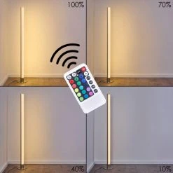 Hofstein Pipe RGB Stehlampe LED Nickel-Matt, 1-flammig, Fernbedienung, Farbwechsler -LED Leuchten Verkäufe 2022 pipe rgb stehlampe h3266038 do4 14