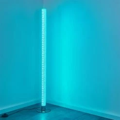 Hofstein Pipe RGB Stehlampe LED Nickel-Matt, 1-flammig, Fernbedienung, Farbwechsler -LED Leuchten Verkäufe 2022 pipe rgb stehlampe h3266038 do4 7