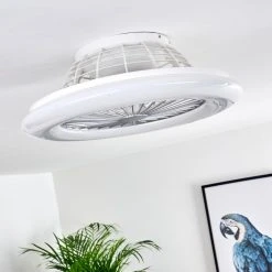 Hofstein Piraeus Deckenventilator LED Wei&szlig;, Titan, 1-flammig, Fernbedienung -LED Leuchten Verkäufe 2022 piraeus deckenventilator h3335024 7