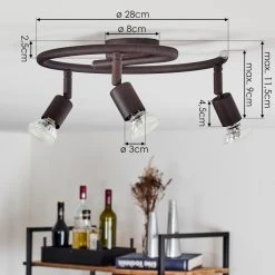 Hofstein Planes Deckenleuchte LED Rostfarben, 3-flammig -LED Leuchten Verkäufe 2022 planes deckenleuchte h3396537 3