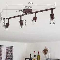 Hofstein Planes Deckenleuchte LED Rostfarben, 4-flammig -LED Leuchten Verkäufe 2022 planes deckenleuchte h3396551 3