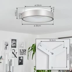 Hofstein Playas Deckenleuchte LED Silber, Wei&szlig;, 1-flammig -LED Leuchten Verkäufe 2022 playas deckenleuchte h3551196 3