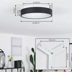 Hofstein Playas Deckenleuchte LED Schwarz, Wei&szlig;, 1-flammig -LED Leuchten Verkäufe 2022 playas deckenleuchte h3551219 3