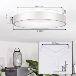 Hofstein Playas Deckenleuchte LED Silber, Wei&szlig;, 1-flammig -LED Leuchten Verkäufe 2022 playas deckenleuchte h3551264 3