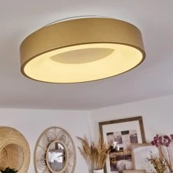 Hofstein Playas Deckenleuchte LED Wei&szlig;, Gold, 1-flammig