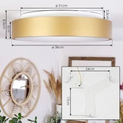 Hofstein Playas Deckenleuchte LED Wei&szlig;, Gold, 1-flammig -LED Leuchten Verkäufe 2022 playas deckenleuchte h3551301 3