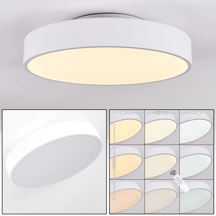 Hofstein Plovdiv Deckenleuchte LED Weiß, 1-flammig, Fernbedienung 1 Hofstein Plovdiv Deckenleuchte LED Weiß, 1-flammig, Fernbedienung