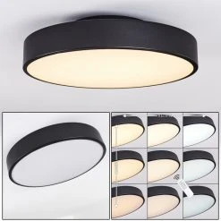 Hofstein Plovdiv Deckenleuchte LED Schwarz, 1-flammig, Fernbedienung