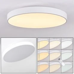 Hofstein Plovdiv Deckenleuchte LED Wei&szlig;, 1-flammig, Fernbedienung