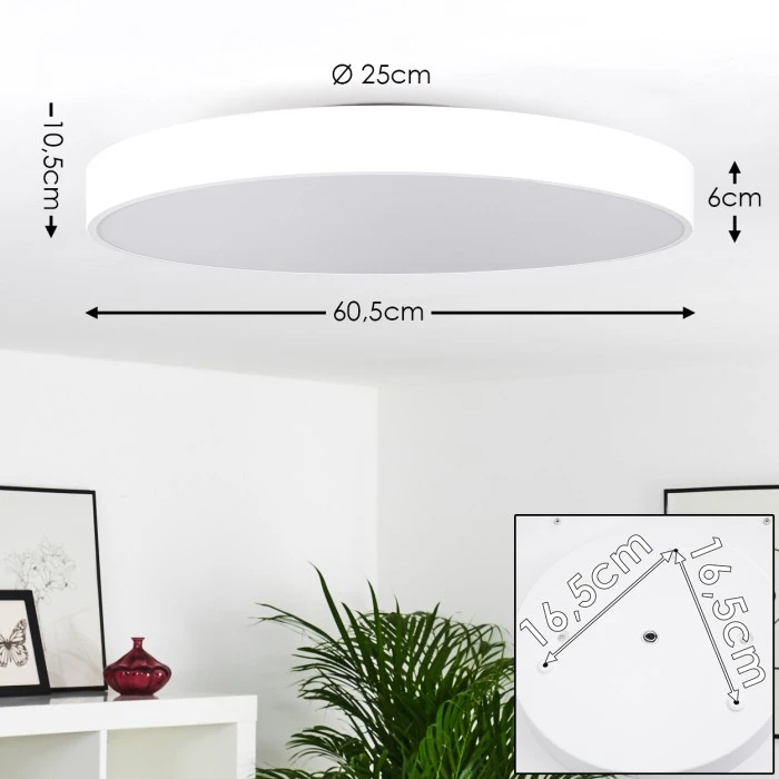 Hofstein Plovdiv Deckenleuchte LED Weiß, 1-flammig, Fernbedienung 2 Hofstein Plovdiv Deckenleuchte LED Weiß, 1-flammig, Fernbedienung – Bild 2