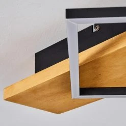 Hofstein Pompu Deckenleuche LED Schwarz, Holz hell, 1-flammig -LED Leuchten Verkäufe 2022 pompu deckenleuche h3564486 2