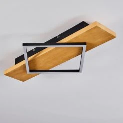 Hofstein Pompu Deckenleuche LED Schwarz, Holz hell, 1-flammig -LED Leuchten Verkäufe 2022 pompu deckenleuche h3564486 7