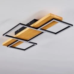 Hofstein Pompu Deckenleuche LED Schwarz, Holz hell, 1-flammig -LED Leuchten Verkäufe 2022 pompu deckenleuche h3564509 7