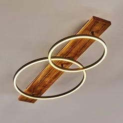 Hofstein Pompu Deckenleuchte LED Schwarz, Holz dunkel, 2-flammig -LED Leuchten Verkäufe 2022 pompu deckenleuchte h3392249 10