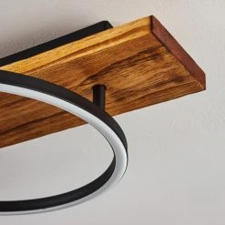 Hofstein Pompu Deckenleuchte LED Schwarz, Holz dunkel, 2-flammig -LED Leuchten Verkäufe 2022 pompu deckenleuchte h3392249 2