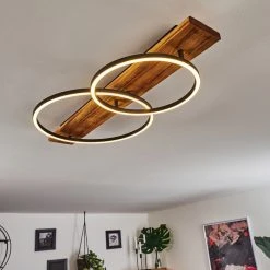 Hofstein Pompu Deckenleuchte LED Schwarz, Holz dunkel, 2-flammig -LED Leuchten Verkäufe 2022 pompu deckenleuchte h3392249 6